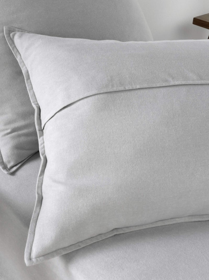 Taie d'oreiller flanelle Gris - Kiabi