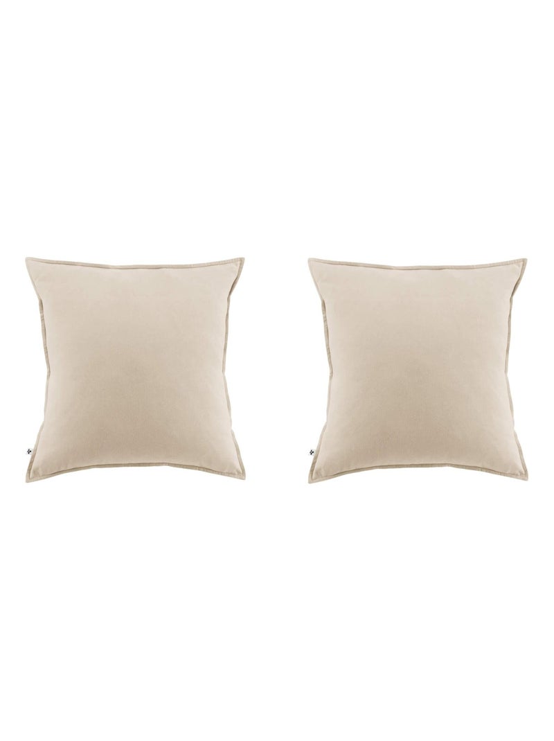 Taie d'oreiller flanelle (lot de 2) Beige - Kiabi
