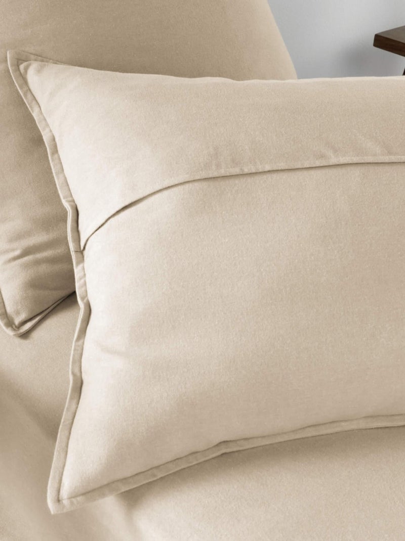 Taie d'oreiller flanelle (lot de 2) Beige - Kiabi