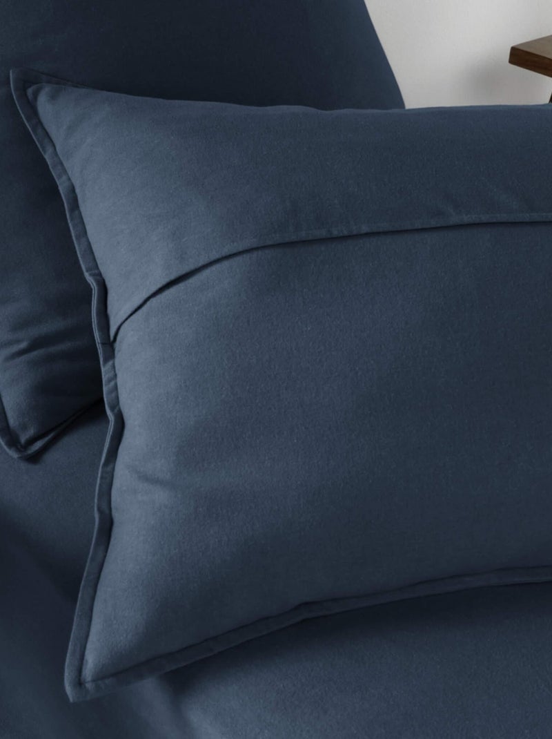Taie d'oreiller flanelle (lot de 2) Bleu marine - Kiabi