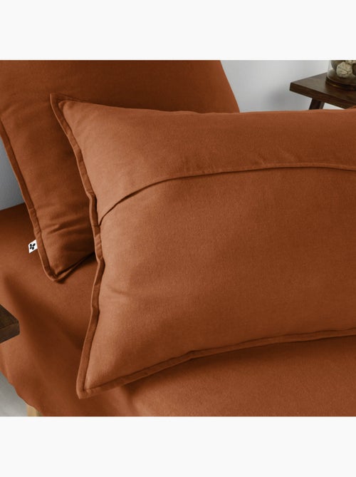 Taie d'oreiller flanelle orange 63x63 - Kiabi Taie d'oreiller flanelle orange 63x63 - Kiabi