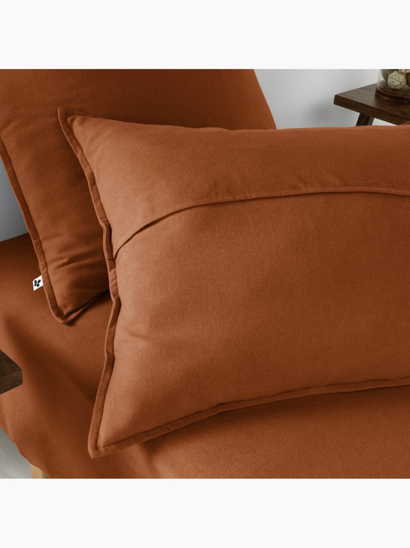 Taie d'oreiller flanelle orange 63x63 Orange - Kiabi