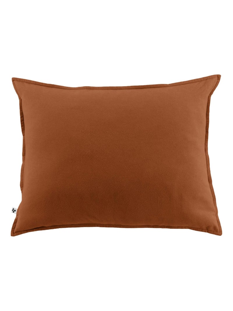 Taie d'oreiller flanelle orange 63x63 Orange - Kiabi