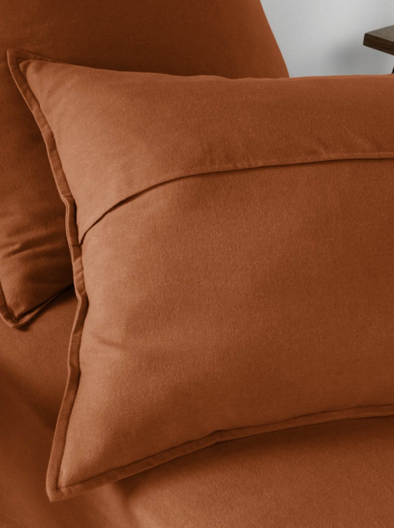 Taie d'oreiller flanelle Orange - Kiabi