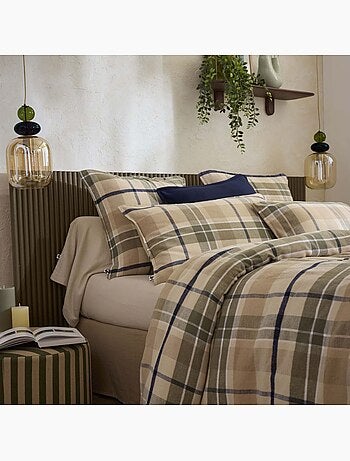 Taie d'oreiller flanelle tartan