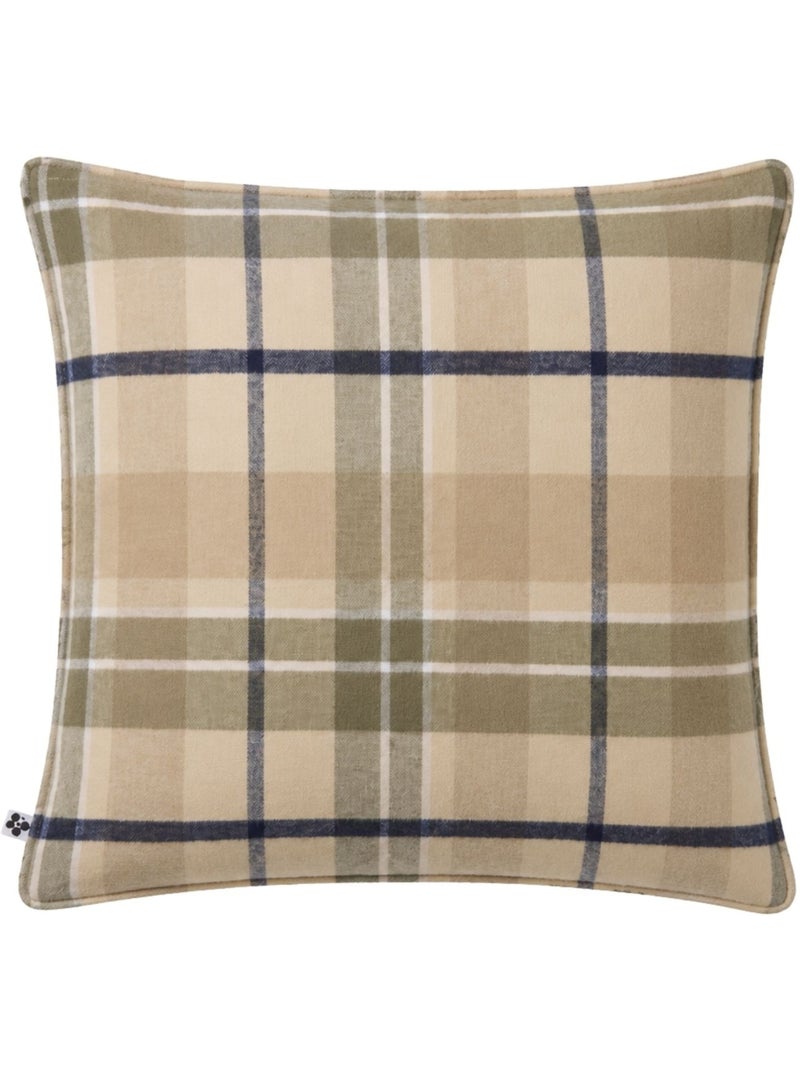 Taie d'oreiller flanelle tartan Beige - Kiabi