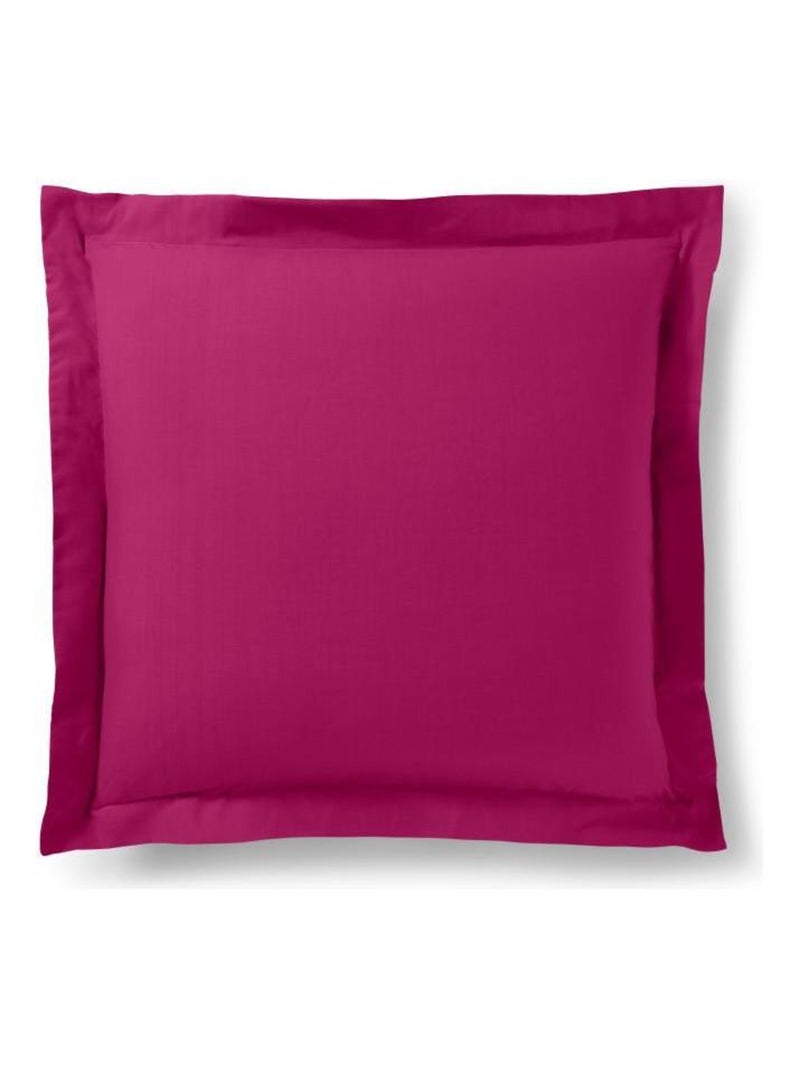 Taie d'oreiller Fushia 63 x 63 cm volant plat piqué  / 100% Coton / 57 fils/cm² Rose - Kiabi