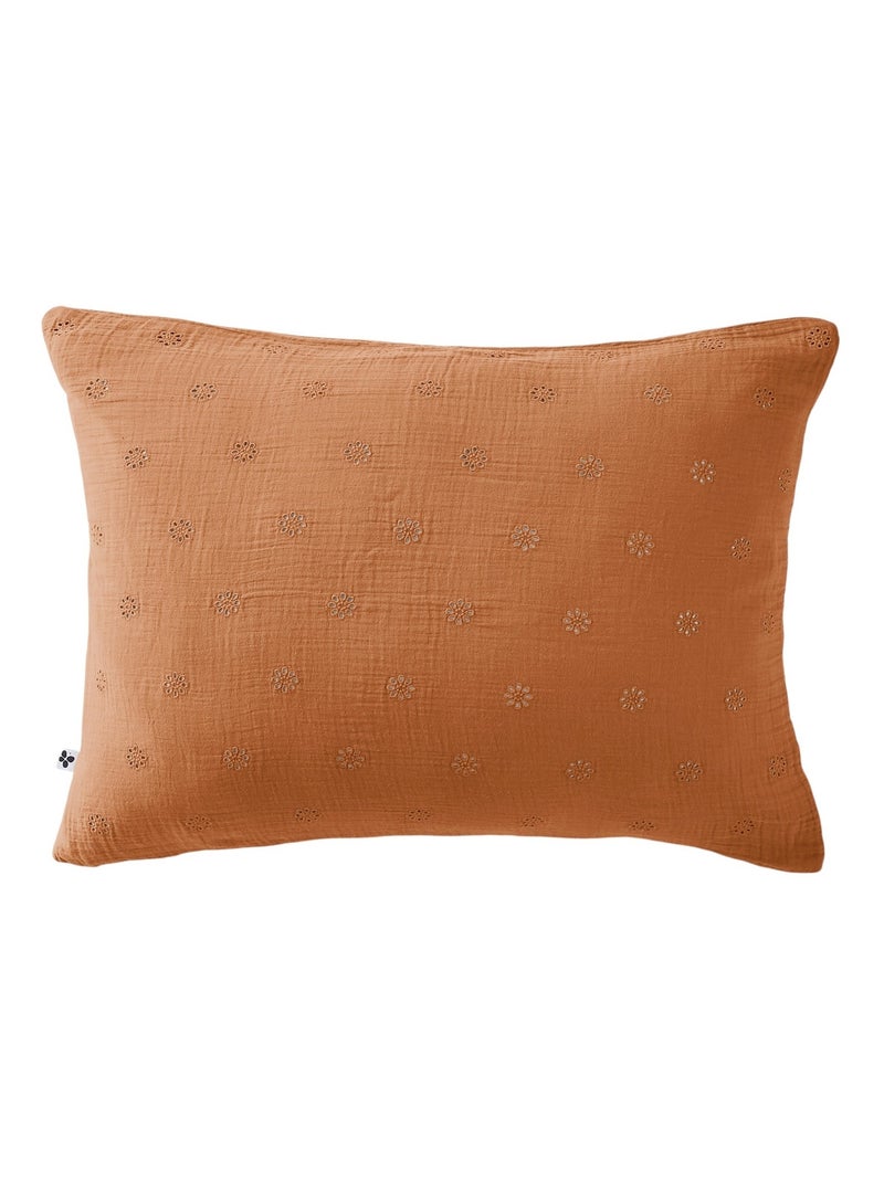 Taie d'oreiller Gaze Coton Gaia Bohos Abricot - Kiabi