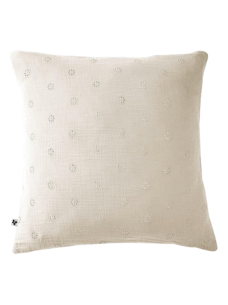 Taie d'oreiller Gaze Coton Gaia Bohos Beige - Kiabi