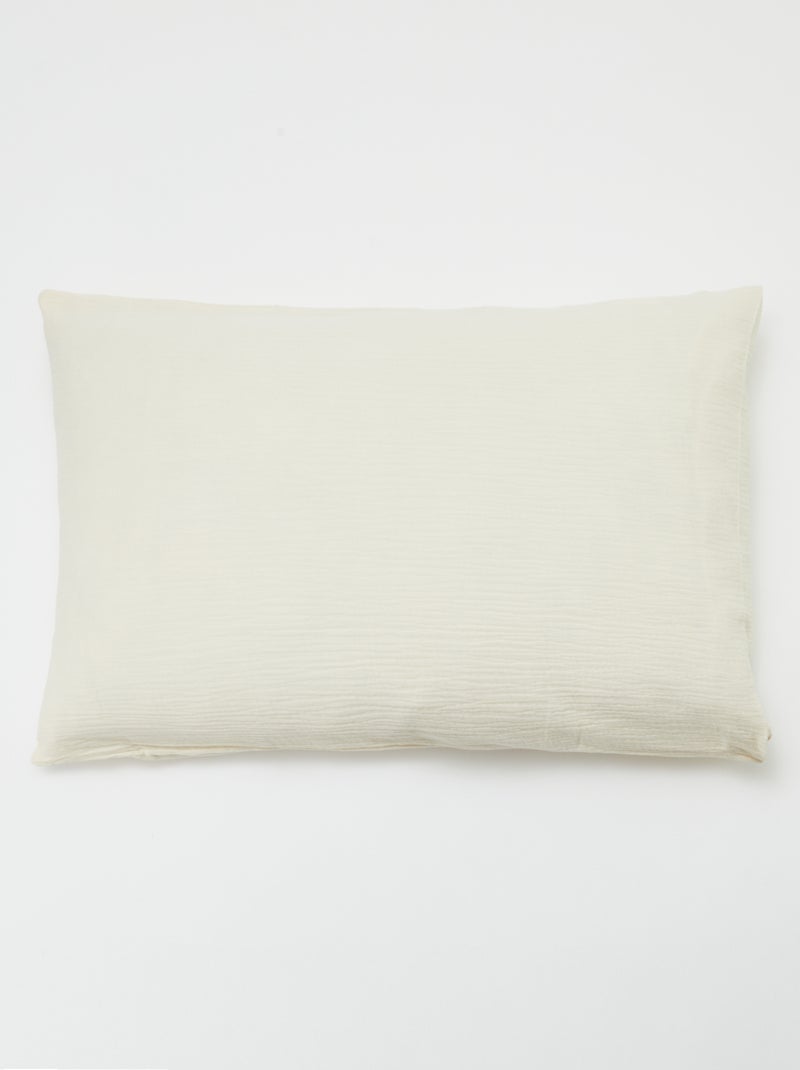 Taie d'oreiller gaze de coton 50 x 70 ou 63 x 63 cm - Kiabi Home Blanc cassé - Kiabi