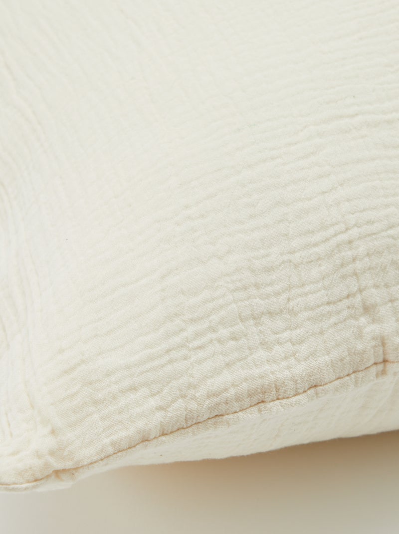 Taie d'oreiller gaze de coton 50 x 70 ou 63 x 63 cm - Kiabi Home Blanc cassé - Kiabi