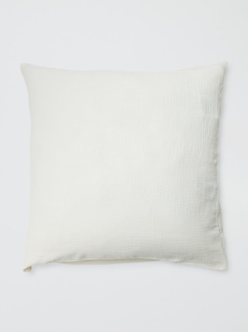 Taie d'oreiller gaze de coton 50 x 70 ou 63 x 63 cm - Kiabi Home Ecru - Kiabi
