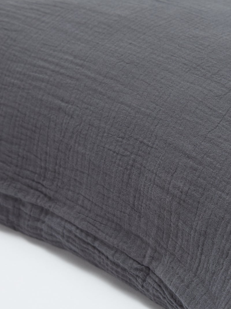Taie d'oreiller gaze de coton 50 x 70 ou 63 x 63 cm - Kiabi Home Gris anthracite - Kiabi