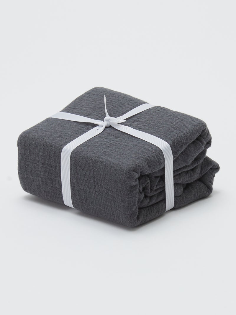 Taie d'oreiller gaze de coton 50 x 70 ou 63 x 63 cm - Kiabi Home Gris anthracite - Kiabi