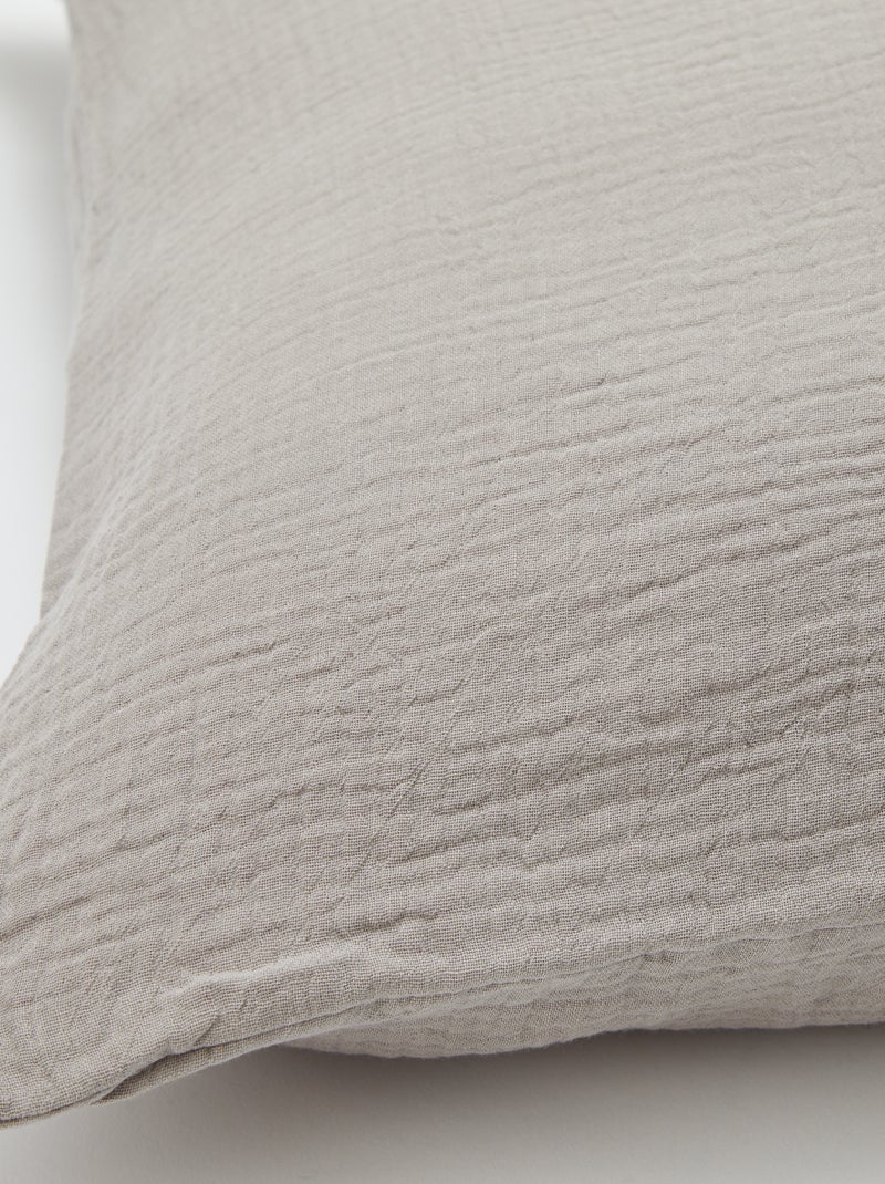 Taie d'oreiller gaze de coton 50 x 70 ou 63 x 63 cm - Kiabi Home GRIS - Kiabi