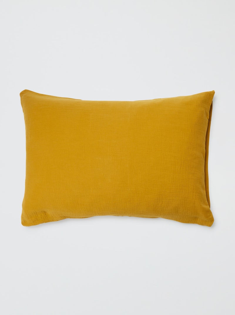 Taie d'oreiller gaze de coton 50 x 70 ou 63 x 63 cm - Kiabi Home Jaune ocre - Kiabi