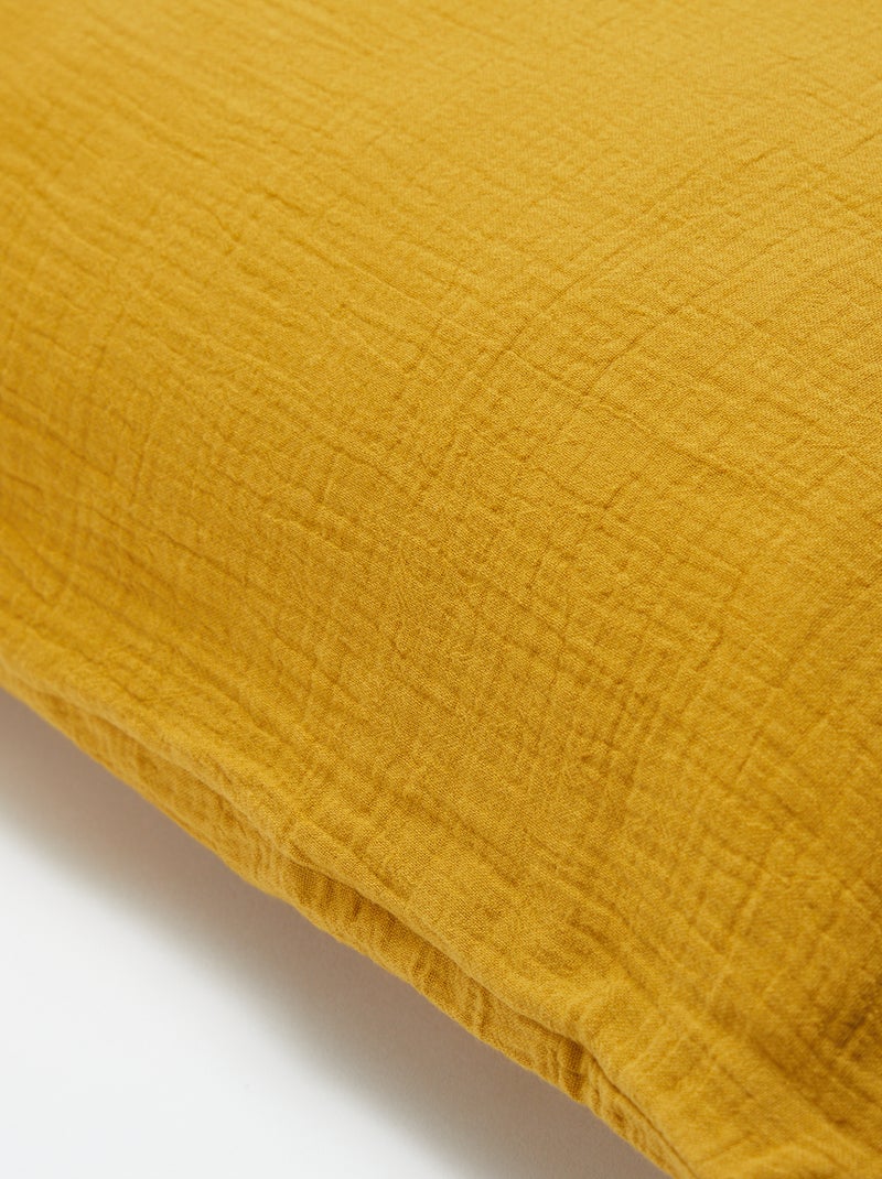 Taie d'oreiller gaze de coton 50 x 70 ou 63 x 63 cm - Kiabi Home Jaune ocre - Kiabi