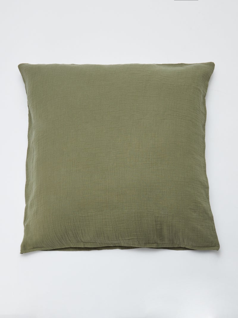 Taie d'oreiller gaze de coton 50 x 70 ou 63 x 63 cm - Kiabi Home VERT - Kiabi