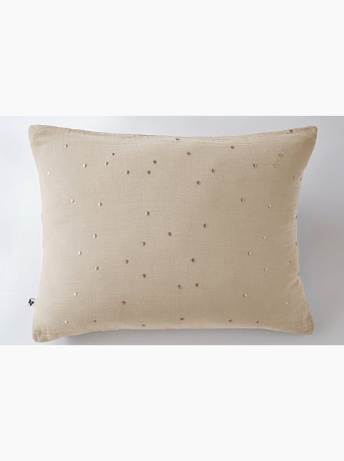 Taie d’Oreiller – Gaze de Coton Brodée Fil Or – Gaïa Chic - Kiabi