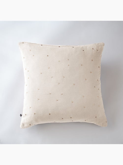 Taie d’Oreiller – Gaze de Coton Brodée Fil Or – Gaïa Chic - Kiabi