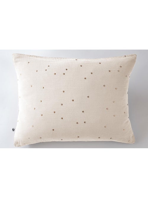 Taie d’Oreiller – Gaze de Coton Brodée Fil Or – Gaïa Chic - Kiabi