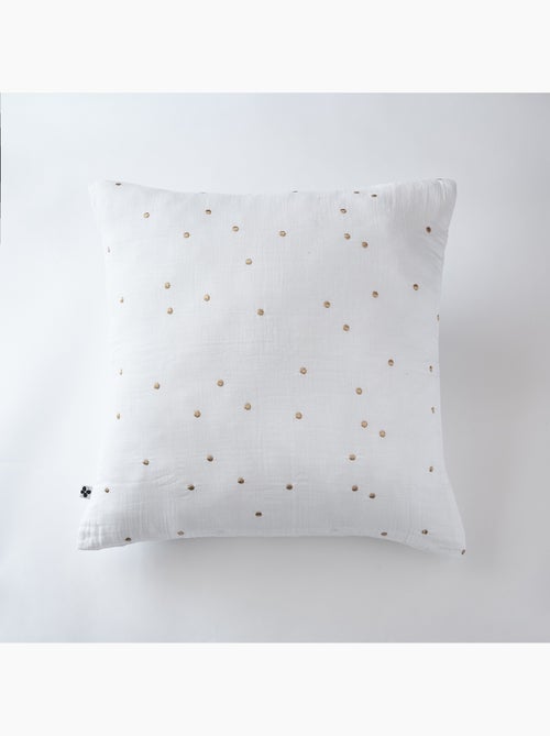 Taie d’Oreiller – Gaze de Coton Brodée Fil Or – Gaïa Chic - Kiabi