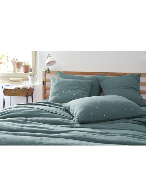 Taie d’Oreiller – Gaze de Coton Brodée Fil Or – Gaïa Chic - Kiabi