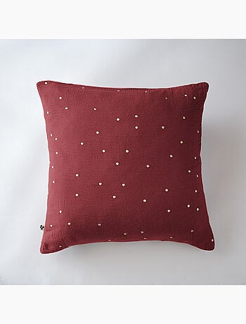 Taie d’Oreiller – Gaze de Coton Brodée Fil Or – Gaïa Chic