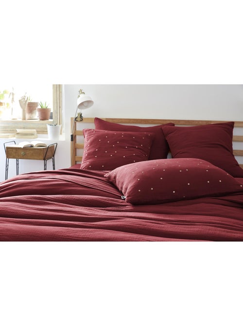 Taie d’Oreiller – Gaze de Coton Brodée Fil Or – Gaïa Chic - Kiabi