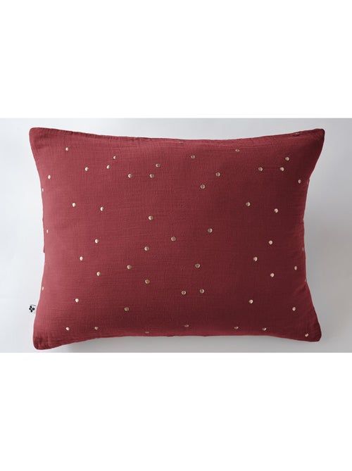 Taie d’Oreiller – Gaze de Coton Brodée Fil Or – Gaïa Chic - Kiabi