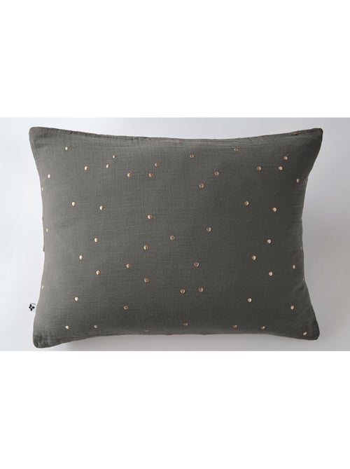 Taie d’Oreiller – Gaze de Coton Brodée Fil Or – Gaïa Chic - Kiabi