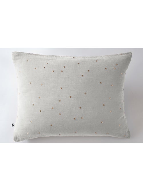 Taie d’Oreiller – Gaze de Coton Brodée Fil Or – Gaïa Chic - Kiabi