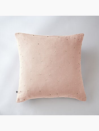 Taie d’Oreiller – Gaze de Coton Brodée Fil Or – Gaïa Chic