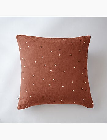 Taie d’Oreiller – Gaze de Coton Brodée Fil Or – Gaïa Chic