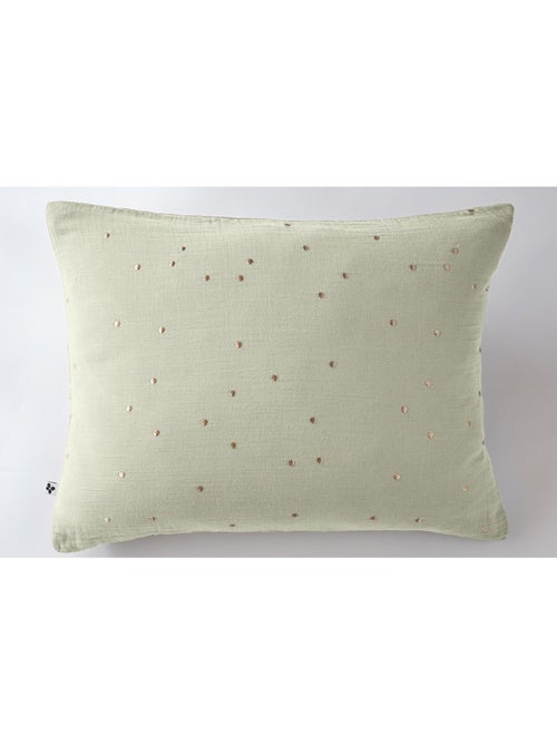 Taie d’Oreiller – Gaze de Coton Brodée Fil Or – Gaïa Chic - Kiabi