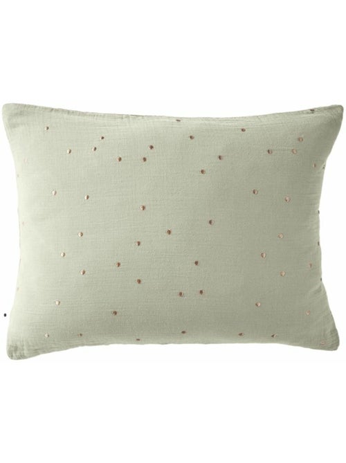 Taie d’Oreiller – Gaze de Coton Brodée Fil Or – Gaïa Chic - Kiabi