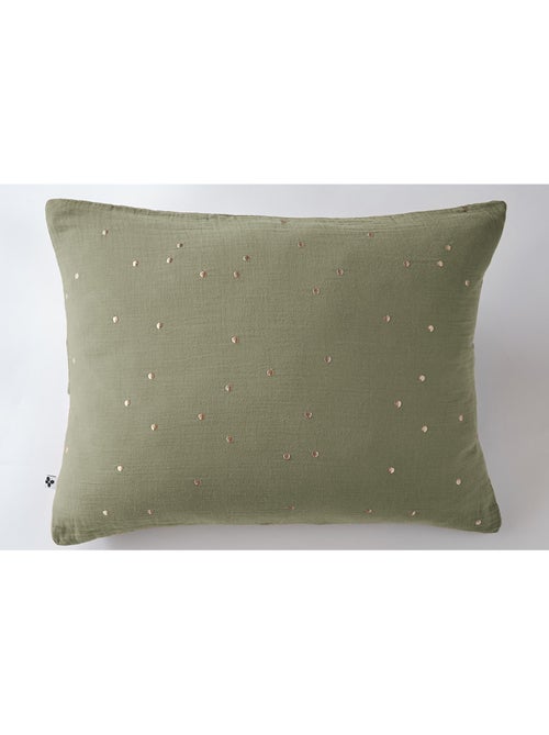 Taie d’Oreiller – Gaze de Coton Brodée Fil Or – Gaïa Chic - Kiabi