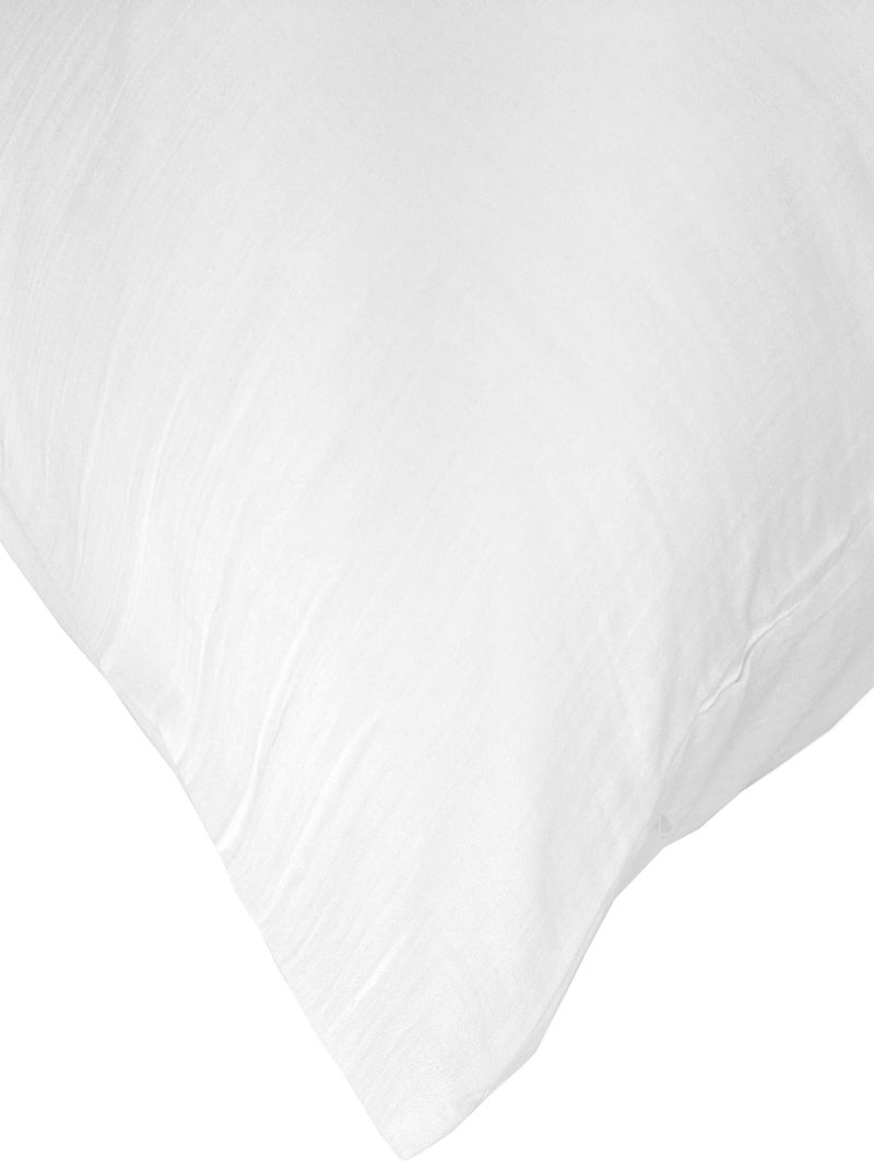 Taie d'oreiller gaze de coton CASSIS Blanc - Kiabi