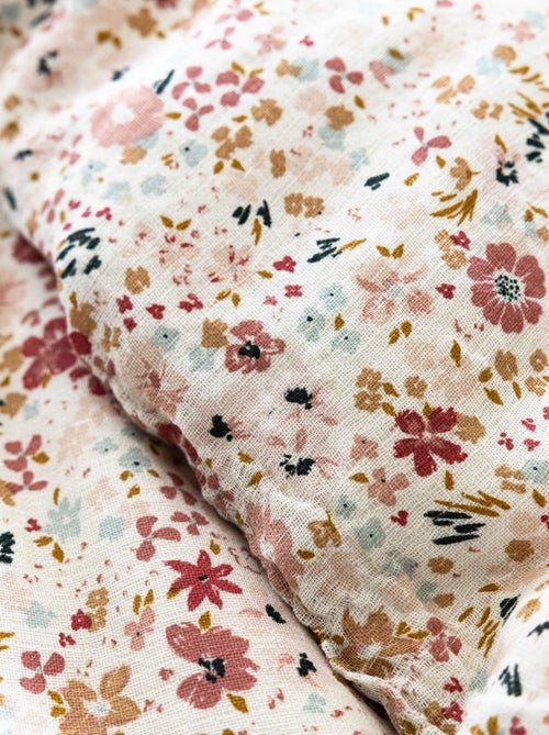 Taie d'oreiller gaze de coton floral - Kiabi