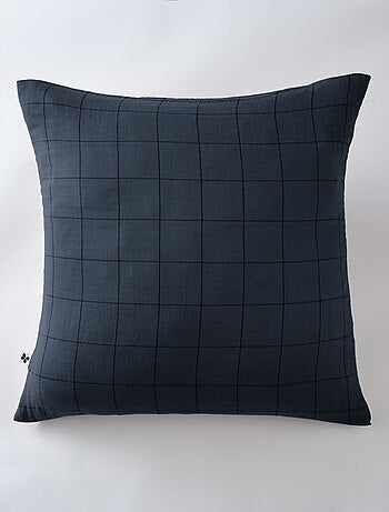 Taie d'oreiller gaze de coton grands carreaux