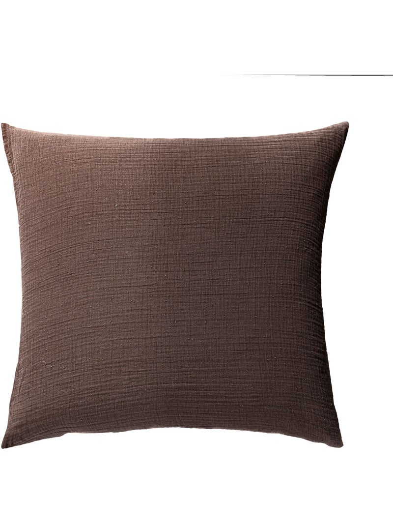 Taie d'oreiller gaze de coton Marron - Kiabi