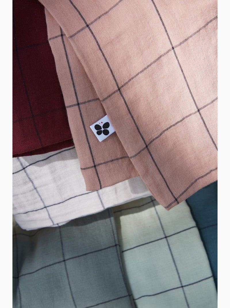 Taie d’Oreiller – Gaze de Coton Tissée – Gaïa Match Rose poudré - Kiabi