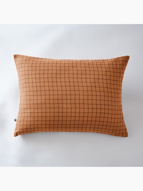 Taie d’oreiller – Gaze de coton tissée – Petits carreaux - Gaïa Mix - Kiabi