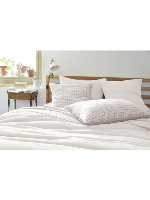 Taie d’oreiller – Gaze de coton tissée – Petits carreaux - Gaïa Mix - Kiabi