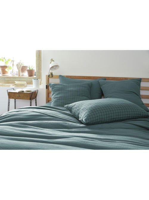 Taie d’oreiller – Gaze de coton tissée – Petits carreaux - Gaïa Mix - Kiabi
