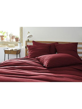 Taie d’oreiller – Gaze de coton tissée – Petits carreaux - Gaïa Mix