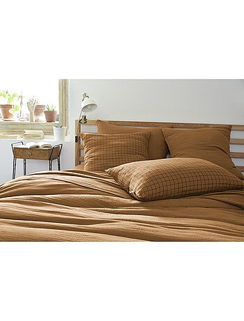 Taie d’oreiller – Gaze de coton tissée – Petits carreaux - Gaïa Mix