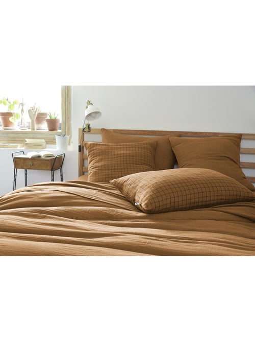 Taie d’oreiller – Gaze de coton tissée – Petits carreaux - Gaïa Mix - Kiabi