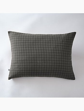 Taie d’oreiller – Gaze de coton tissée – Petits carreaux - Gaïa Mix