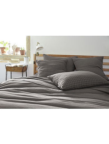 Taie d’oreiller – Gaze de coton tissée – Petits carreaux - Gaïa Mix